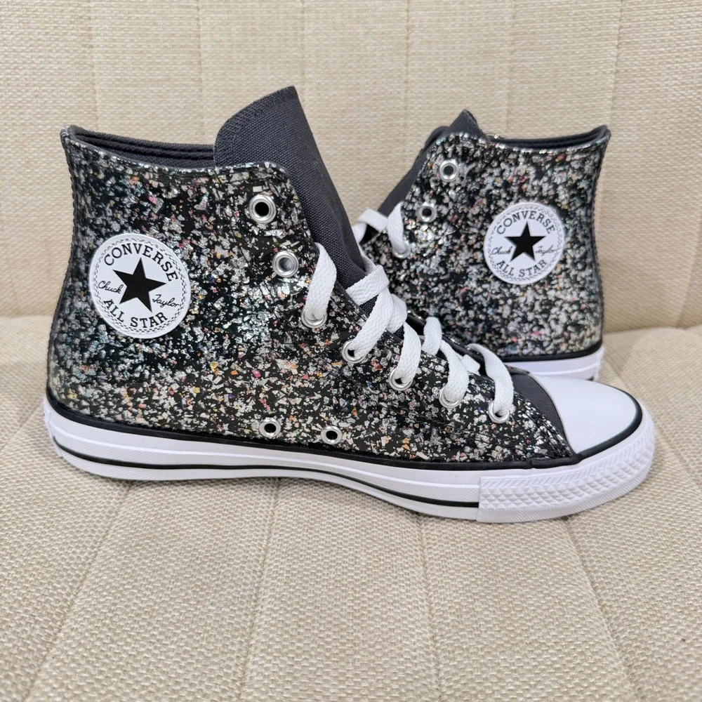 NEW Converse Chuck Taylor All Star Girls Glitter High Top Sneakers Big Kids 6